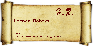 Horner Róbert névjegykártya